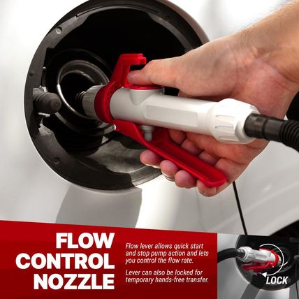 TERA PUMP TRFA02-MTX Fuel Transfer Pump (2.5 GPM), 4-AA Battery Powered Gas Can