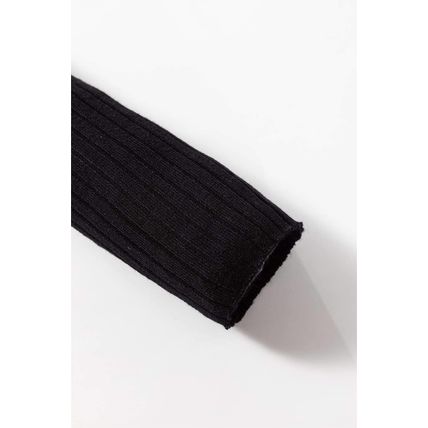 Black Ribbed Knit Collared Slim Fit Sweater Cardigan