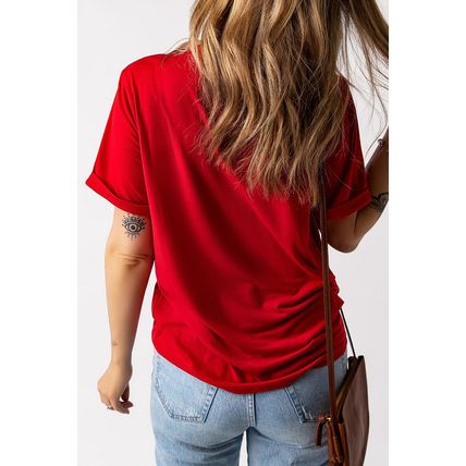 Red PARTY in the USA Printed Independence Day T Shirt