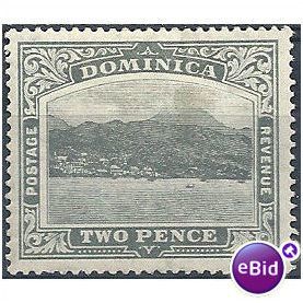 Dominica 1909 SG49 2d Grey Mounted Mint.