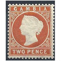 Gambia 1887 SG24 2d.Orange Mounted Mint.