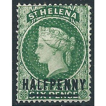 St Helena 1885 SG35 1/2d Green (Words 17mm) Mounted Mint .. ..