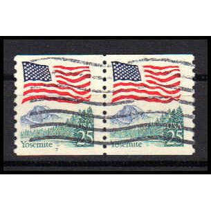 Used 2280 25c U.S. Flag Fine CNP Left 7 PA1042