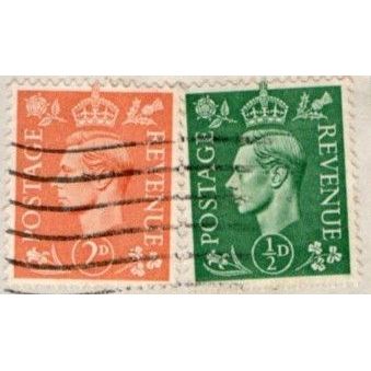 1941-2 George VI, . 2d Value. Pale Orange. & 1/2d Pale Green. Wm 127, Fine Used