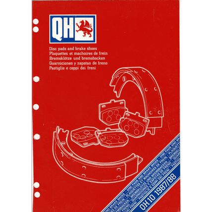 Quinton Hazell Disc Pads And Brake Shoes Parts Catalogue QH10 1987 1988 PDF