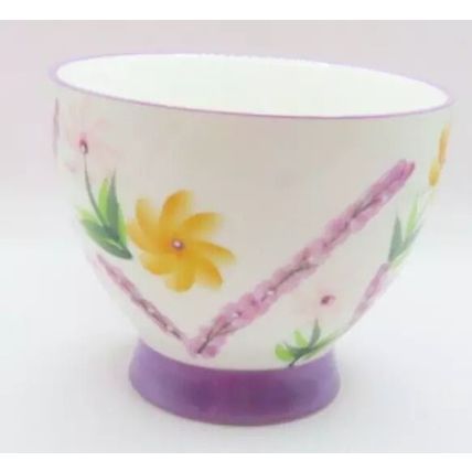 Floral Large Ceramic Cup with Pink Handle Fine China 9.5 CM Gift Tableware
