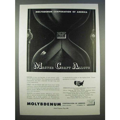 1946 Molybdenum Corporation of America Ad - Master