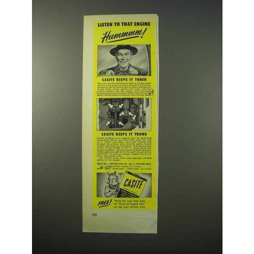 1951 Casite Treatment Ad - Listen to that Engine Hummm!