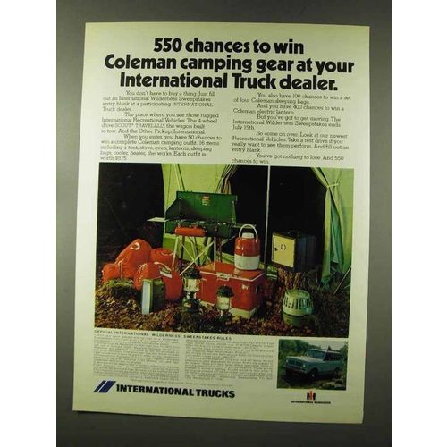 1973 International Trucks Ad - Win Coleman Camping Gear