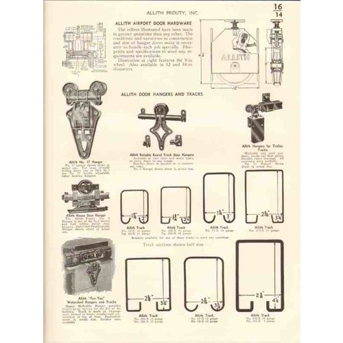 allith-prouty inc 1941 overhead rolling door hardware vintage catalog