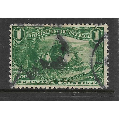 UNITED STATES AMERICA 1898 SG291 1c DEEP YELL GREEN FATHER MAROUETTE FINE USED