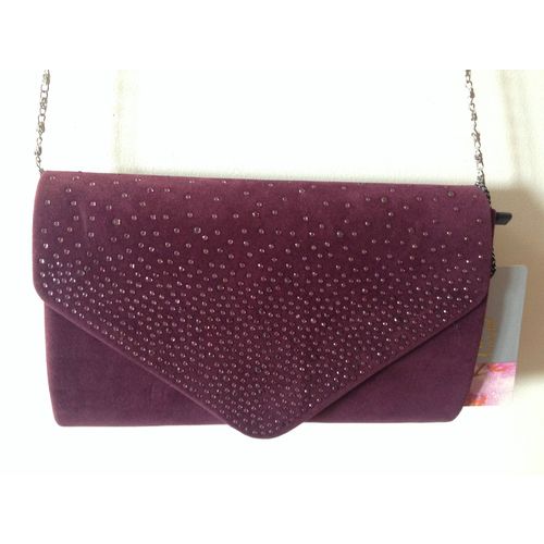 FAYE LONDON VELVET DIAMENTE EVENING CLUTCH SHOULDER BAG BNWT
