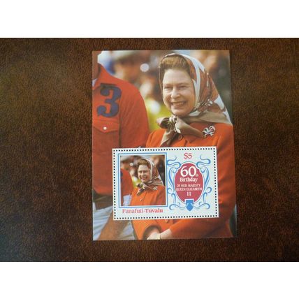 Tuvalu Funafuti 1986 60th Birthday of Queen Elizabeth II mint miniature sheet