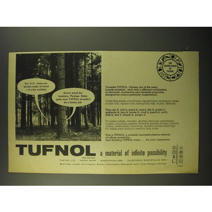 1964 Tufnol Laminated Plastics Ad - Tufnol a material of infinite possibility