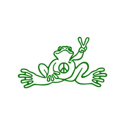 Hippie Peace Frog Vinyl Car Window Decal USA Seller