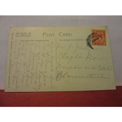 BRECON from NEW PROMENADE, WALES used antique postcard by Valentine 1925 pm /