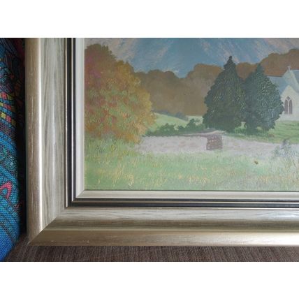 Mountain Landscape Painting Signed John Bell 1972 - Framed
