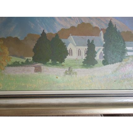 Mountain Landscape Painting Signed John Bell 1972 - Framed