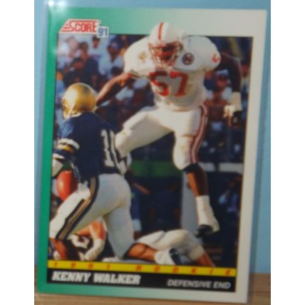 1991 Score KENNY WALKER (Nebraska/Broncos) Rookie card #317