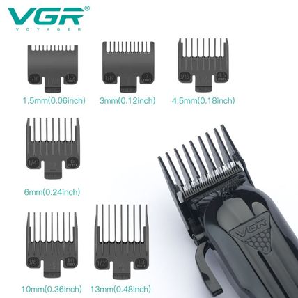 VGR Cordless Hair Clipper Professional Hair Trimmer Adjustable Taper Lever LED