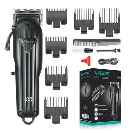 VGR Cordless Hair Clipper Professional Hair Trimmer Adjustable Taper Lever LED