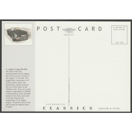 Jaguar E-Type Series III DHC Roadster - Golden Era Postcard