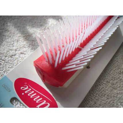 Annie Flare Rubber Cushion Base Hair Brush Stiff Plastic Bristles Denman Wig