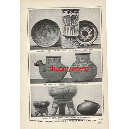 Ancient Mexican Pottery, Book Illustration (Print), 1909