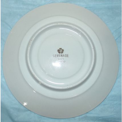 RARE Serenade 8225 Fine China Floral Roses Blue White Saucer Set of 4 - 6 3/8"