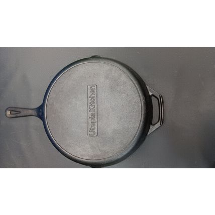 Utopia Kitchen Pan Cast Iron Round Surface Heavy 12