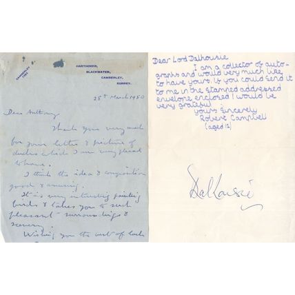 Richard Harrison Lord Dalhousie 2x Hand Signed Letter s