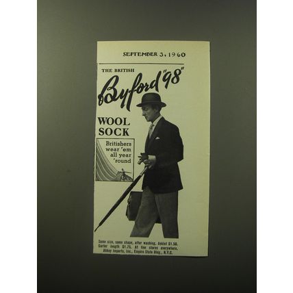 1960 Byford 98 Wool Socks Advertisement