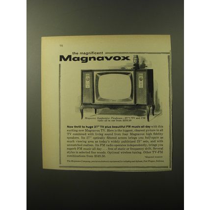 1960 Magnavox Spectacular Playhouse Television Advertisement