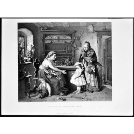 VISIT OF THE FOSTER CHILD 1878 Moritz Ritscher VICTORIAN ENGRAVING