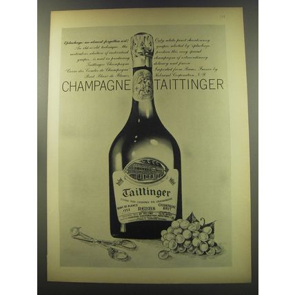1960 Taittinger Champagne Ad - Epluchage: an almost-forgotten art
