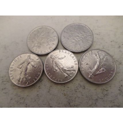 France - 25 differently dated - 1/2 (half) franc coins
