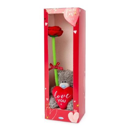 Me To You Tatty Teddy 4" Plush Bear - Holding A Red Rose