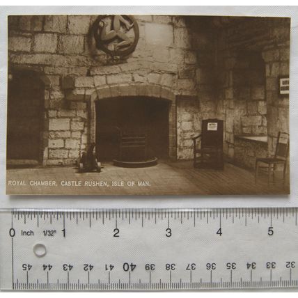 vintage postcard Royal Chamber, Castle Rushen, Isle of Man