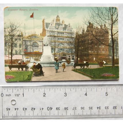 vintage postcard Leicester Square, London