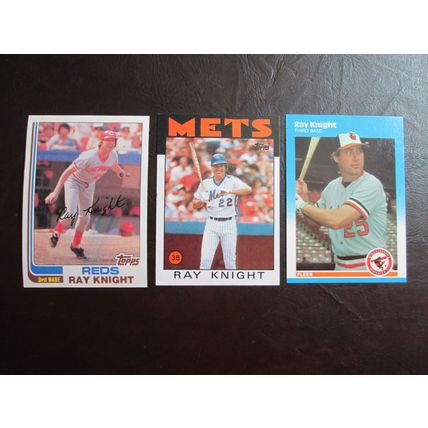 Three (3) Ray Knight Baseball Cards - See Pictures and Description Below
