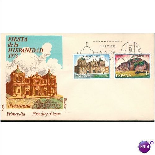 Spain FDC 1973 - SG 2212-2213 - Fiesta de la Hispanidad - Nicaragua