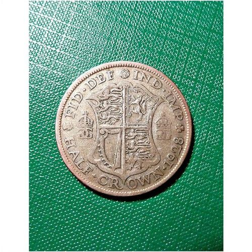 1928 Silver Half Crown Coin King George V UK