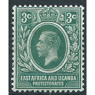 East Africa & Uganda Protectorate 1912 SG45 3c Green Mounted Mint .. ..