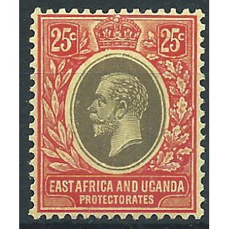 East Africa & Uganda Protectorate 1912 SG50 25c Black & Red/Yellow M/Mint .. ..