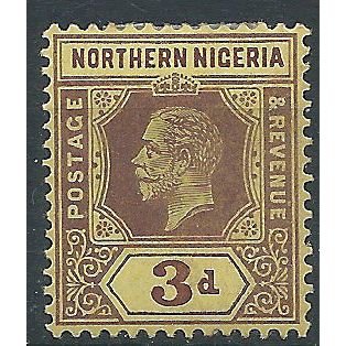 Northern Nigeria 1912 SG43 3d Purple/Yellow Mounted Mint . ..