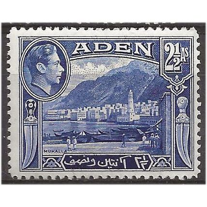 Aden 1936 SG21 2 1/2a Deep Ultramarine Mounted Mint . .. .