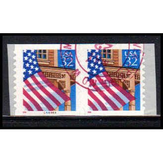 Used 2915A 32c U.S. Flag Over Porch Very Fine CNP Left 44444A P/UL PA1815