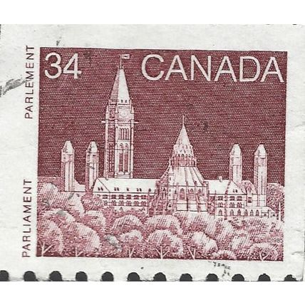 CANADA, Parliament Buildings, Ottowa, brown 1986, 34c, #4