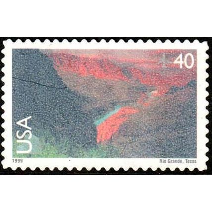 USA 1999 Airmail Texas Rio Grande 40c Used Stamp Landscape Air Mail