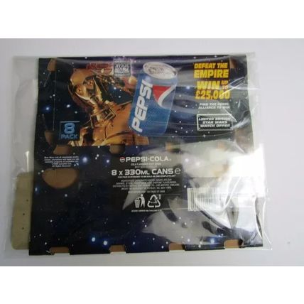 Star Wars Trilogy Edition Pepsi Box 1996 & Limited Edtion Watch Feel the Force